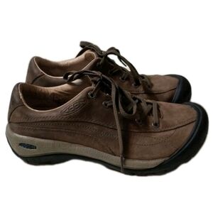 KEEN Toyah Brown Leather Comfort Walking Shoes Women's Size 8 EU 38.5 Gorpcore